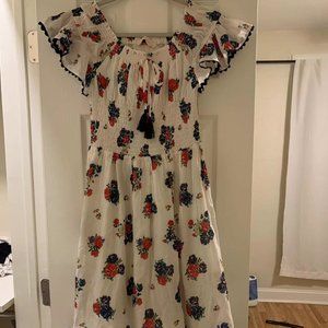 TORY BURCH Off-the-shoulder Floral-print Cotton-voile Midi Dress In Ivory Tea Ro